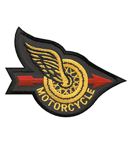 Motorcycle Wings Patrol Shoulder Patch Gold