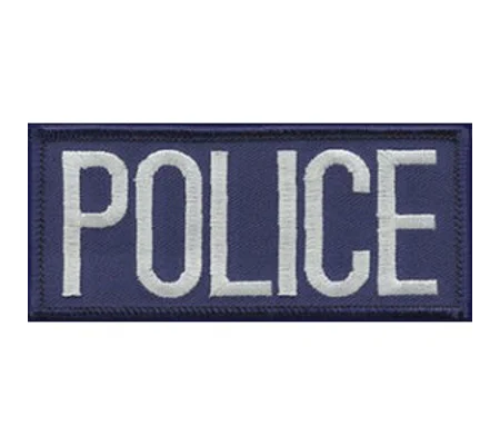 Police Front Chest Patch 2 x 4 Grey on Midnight