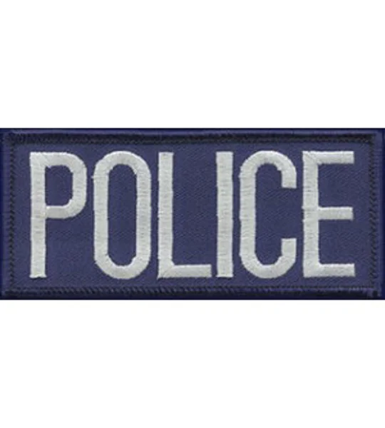 Police Front Chest Patch 2 x 4 Grey on Midnight