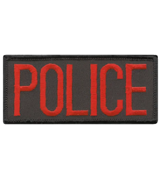 Police Front Chest Patch 2 x 4 Red on Midnight