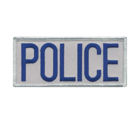 Police Front Chest Patch 2 x 4 Royal on Grey