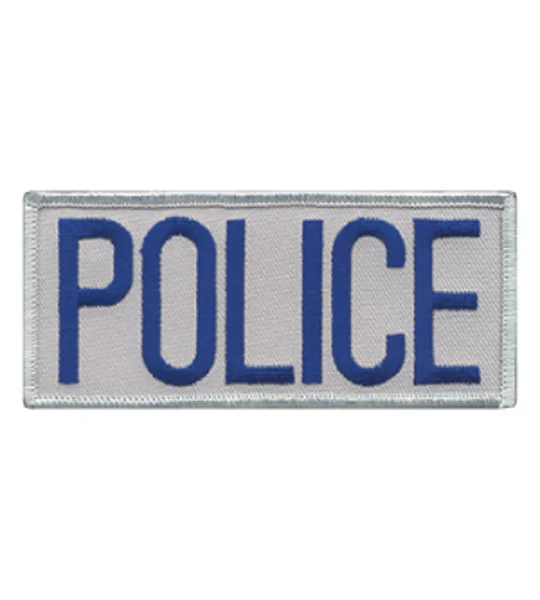 Police Front Chest Patch 2 x 4 Royal on Grey