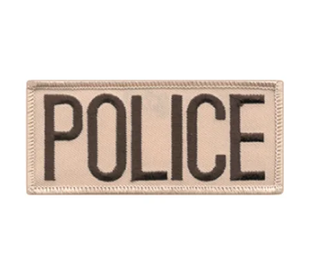 Police Front Chest Patch 2 x 4 Brown on Tan
