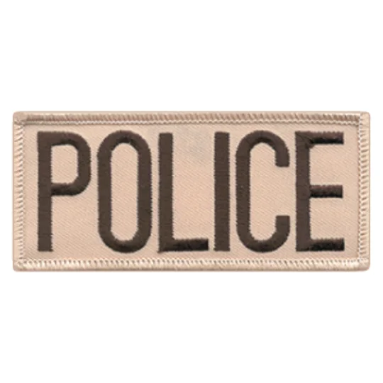 Police Front Chest Patch 2 x 4 Brown on Tan