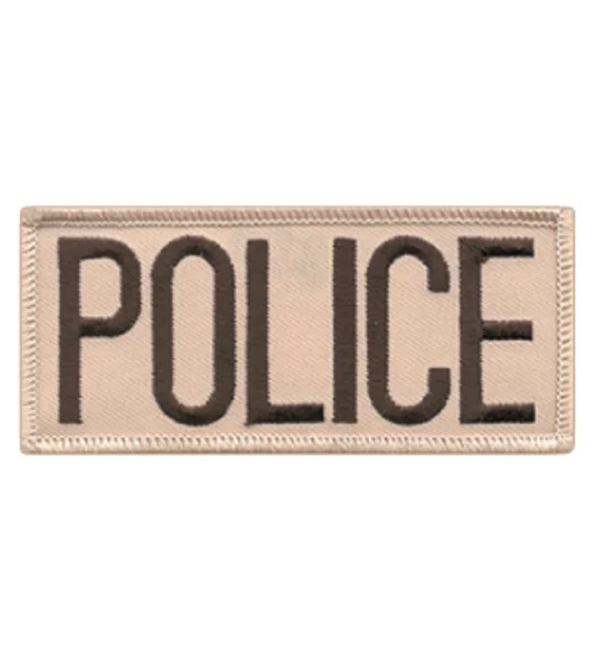 Police Front Chest Patch 2 x 4 Brown on Tan