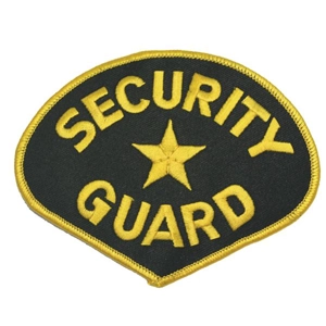 Tear Drop Security Guard Shoulder Patch Gold on Black