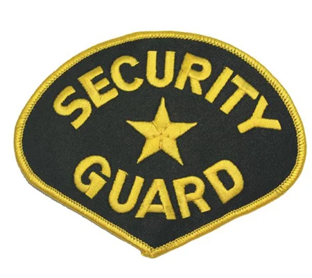 Tear Drop Security Guard Shoulder Patch Gold on Black