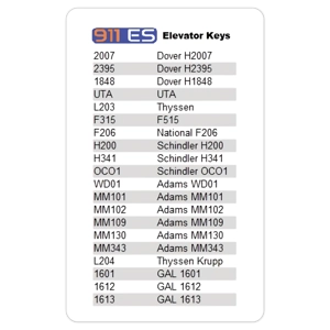 Firefighter Elevator Door Keys Master ID Card Plastic