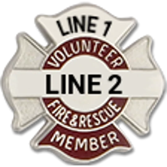 Custom Engraved Maltese Cross Tac Volunteer Fire & Rescue Member