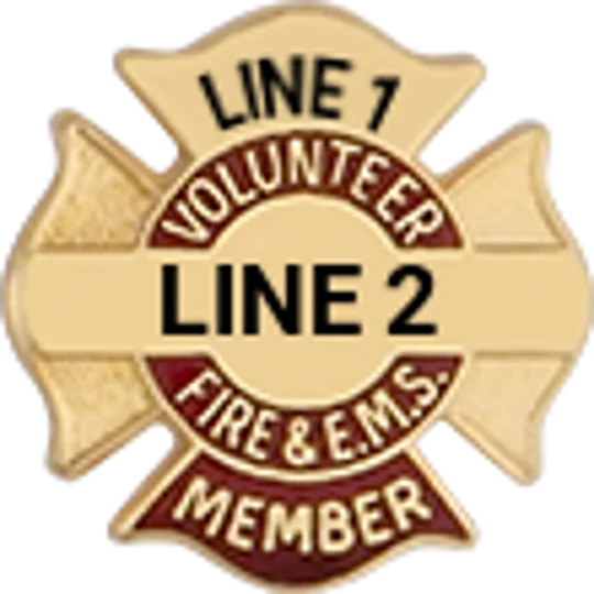 Custom Engraved Maltese Cross Tac Volunteer Fire & EMS Member