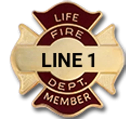 Custom Engraved Maltese Cross Tac Life Member Fire Dept