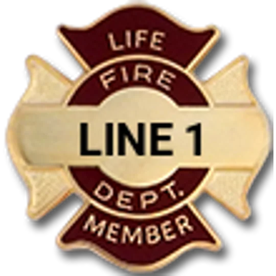 Custom Engraved Maltese Cross Tac Life Member Fire Dept
