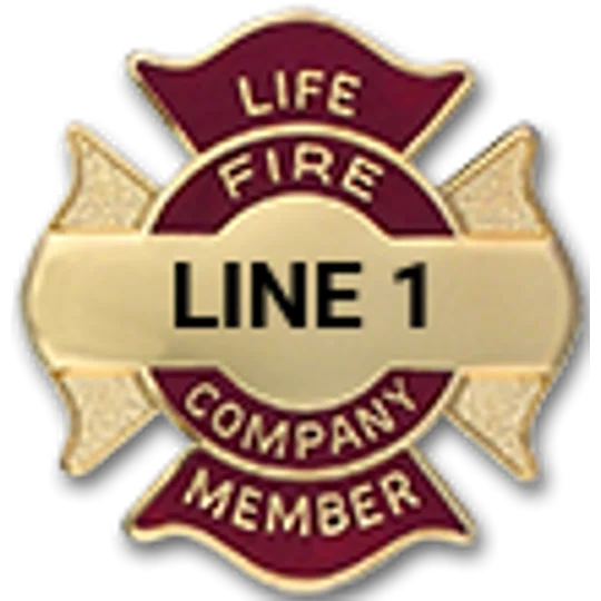 Custom Engraved Maltese Cross Tac Life Member Fire Company