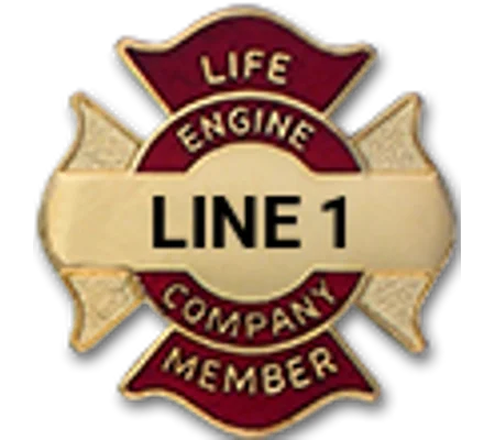 Custom Engraved Maltese Cross Tac Life Member Engine Company