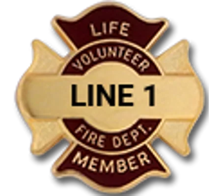 Custom Engraved Maltese Cross Tac Life Member Volunteer Fire Dept