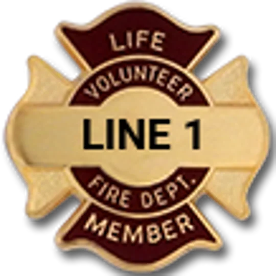 Custom Engraved Maltese Cross Tac Life Member Volunteer Fire Dept