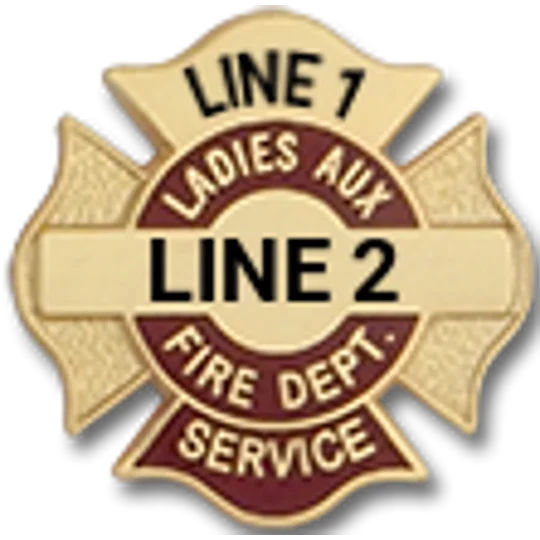 Custom Engraved Maltese Cross Tac Ladies Aux Fire Dept Service