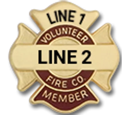 Custom Engraved Maltese Cross Tac Volunteer Fire Co Member