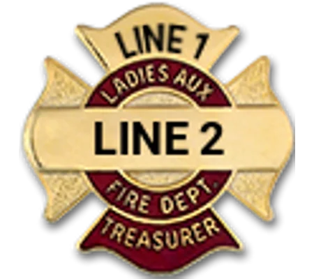 Custom Engraved Maltese Cross Tac Ladies Aux Fire Dept Treasurer