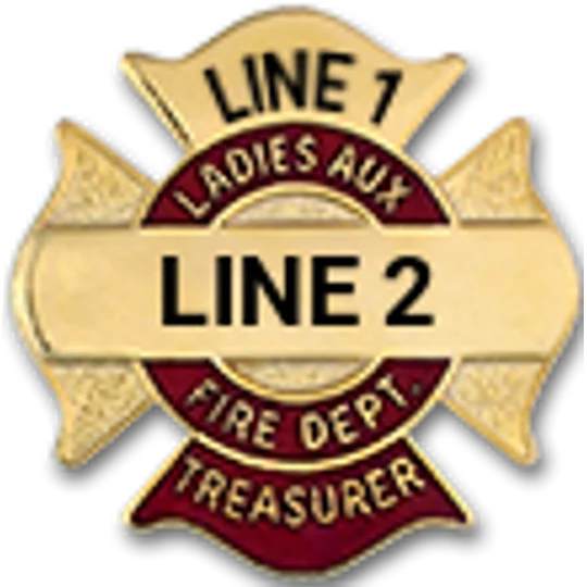 Custom Engraved Maltese Cross Tac Ladies Aux Fire Dept Treasurer