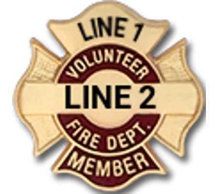 Custom Engraved Maltese Cross Tac Volunteer Fire Dept Member