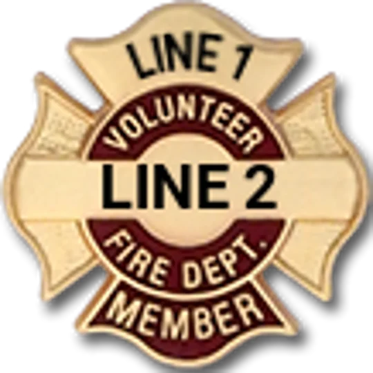 Custom Engraved Maltese Cross Tac Volunteer Fire Dept Member