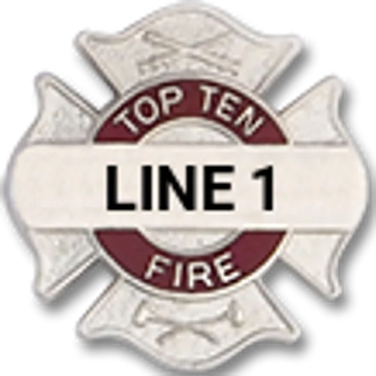 Custom Engraved Maltese Cross Tac Top Ten Fire