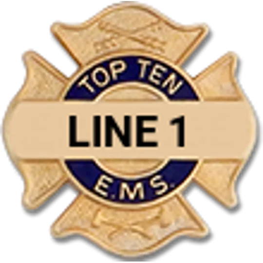 Custom Engraved Maltese Cross Tac Top Ten EMS