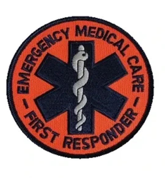 First Responder Shoulder or Breast Round Patch Orange