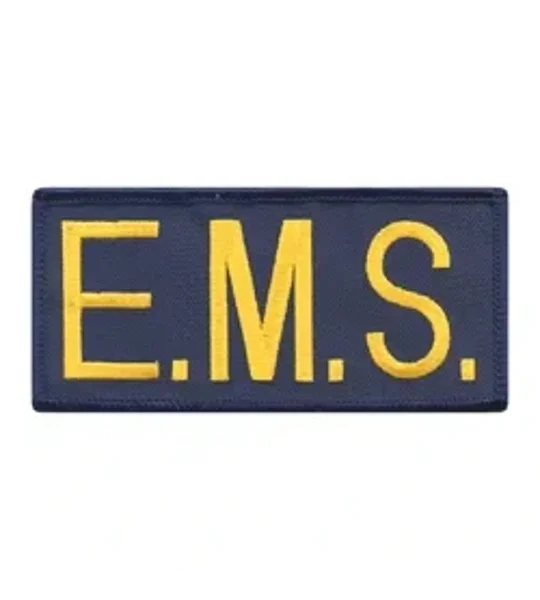 EMS Embroidered Front ID Patch Gold on Navy