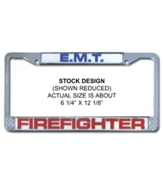 Vehicle License Plate Frame Plastic EMT Firefighter