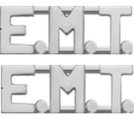 Collar Pins Insignia Letters 1/2'' E.M.T. EMT Emergency Medical Silver