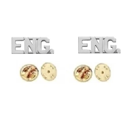 Collar Pins Insignia 5/16'' ENG Engineer Silver
