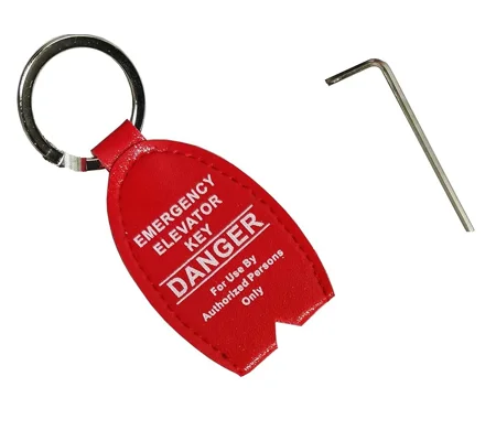 Emergency Elevator Door Key Tag Red with Allen Wrench