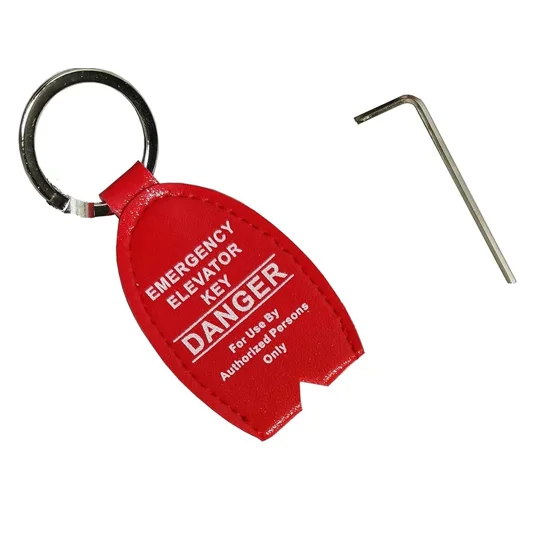 Emergency Elevator Door Key Tag Red with Allen Wrench