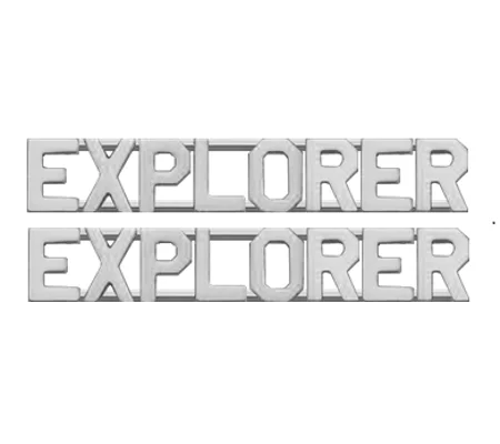 Collar Pins Letters 1/4" EXPLORER Silver
