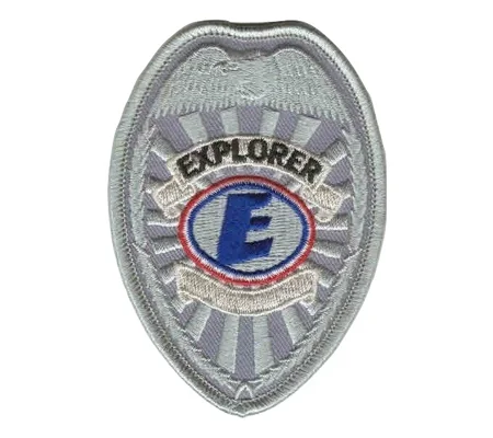 Police Breast Badge Patch Law Enforcement Explorer Silver