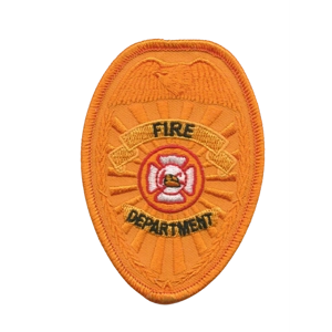Fire Department Badge Patch Gold Chest