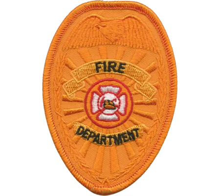 Fire Department Badge Patch Gold Chest