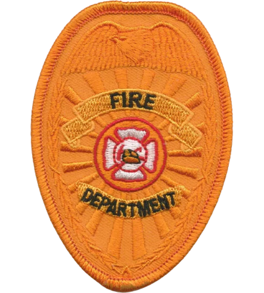 Fire Department Badge Patch Gold Chest