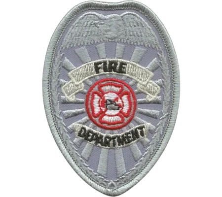 Fire Department Badge Patch Silver Chest Opt1