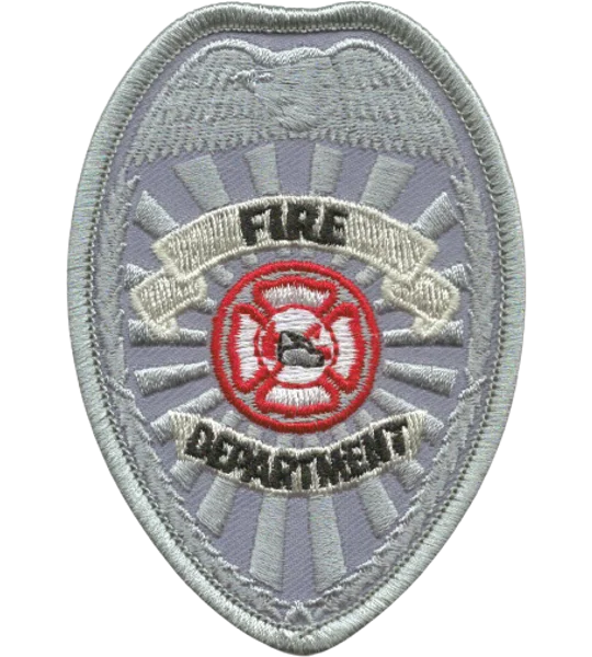 Fire Department Badge Patch Silver Chest Opt1