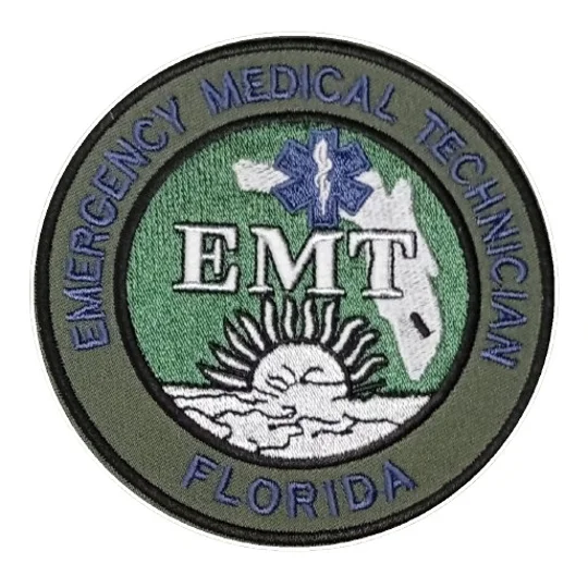 FL Florida EMT Emergency Medical Technician Patch OD Green