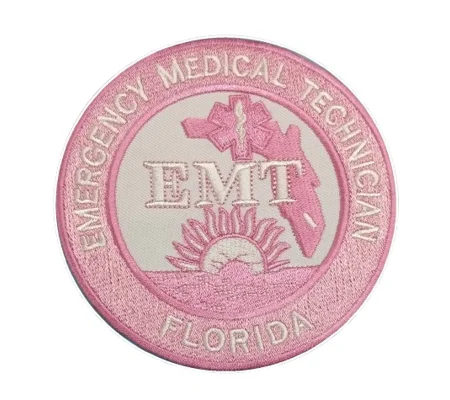 FL Florida EMT Emergency Medical Technician Patch Pink