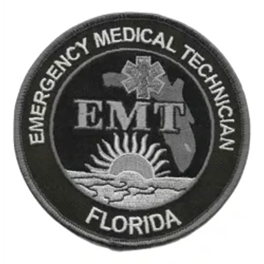 FL Florida EMT Emergency Medical Technician Patch Subdued Velcro