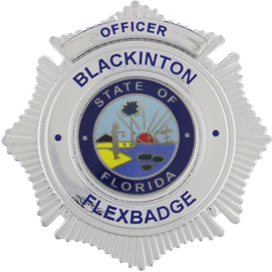 Custom Flex Metal Look Badge 3 Line