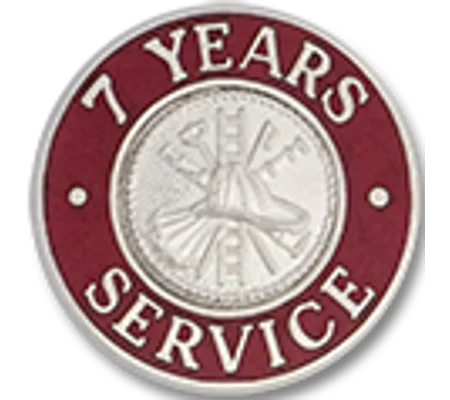 Collar Insignia Tac Pin Red Years Service 7