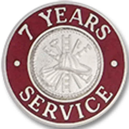 Collar Insignia Tac Pin Red Years Service 7
