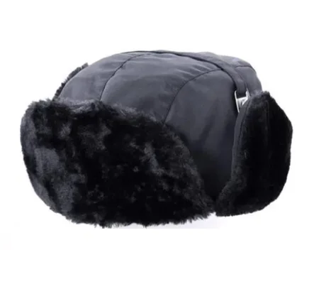 Fur Trooper Police Winter Hat Insulated Black