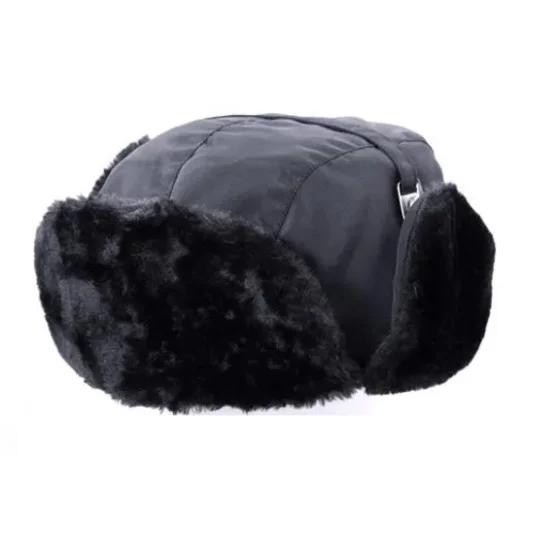 Fur Trooper Police Winter Hat Insulated Black
